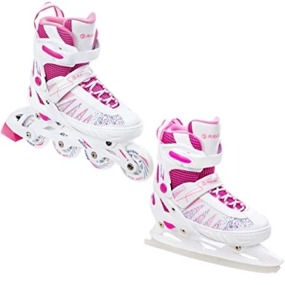 Abbildung von Rollschuhe 2in1 Verstellbar Grace Weiß/Rosa