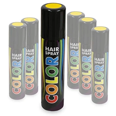 Abbildung von KarnevalsTeufel Hairspray Color in verschiedenen Farben buntes Haarspray Haarschmuck farbig (Gelb)