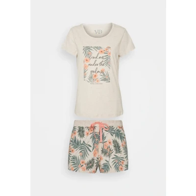 Abbildung von Lascana LAS Palms Shorty Nachtwäsche Set, Damen, Größe: 32/34, Sand