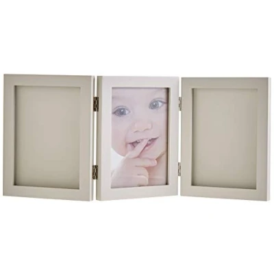 Abbildung von My Sweet Memories, Bilderrahmen dreiteilig mit Gipsabdruck und Foto für Baby Fußabdruck oder Handabdruck, taupe