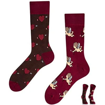 Abbildung von TODO Colours Lustige Socken mit Motiv Mehrfarbige, Bunte, Verrückte für die Lebensfreude (35 38, Amor Pfeil, numeric_35)