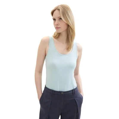 Abbildung von TOM TAILOR Damen Basic Top , dusty mint blue, XXL