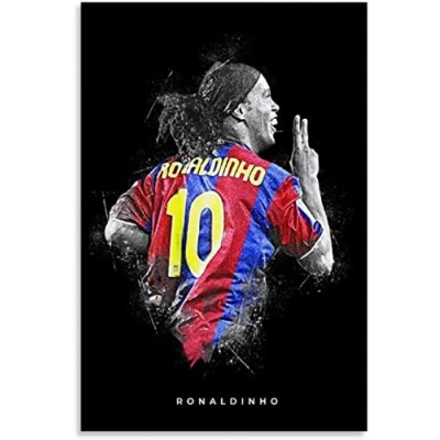 Abbildung von LBMED Leinwand Druck Poster Ronaldinho der beliebteste und Beste Fußballspieler für Bürodekoration Wandkunst Kunstwerk Malerei Kunstdrucke Bild 23.6&quot;x35.4&quot;(60x90cm) Kein Rahmen