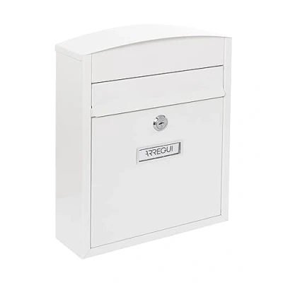 Abbildung von Arregui Briefkasten aus Edelstahl, 28,5 x 24 9,5 cm, weiß
