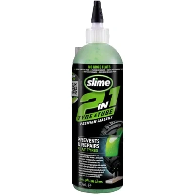 Abbildung von Slime 10193 51 2 in 1 Dichtmittel für Reifen und Schlauchpannen, Premium, Prävention Reparatur, geeignet alle „Off Highway“ Schläuche, ungiftig, umweltfreundlich, 473ml (16oz)