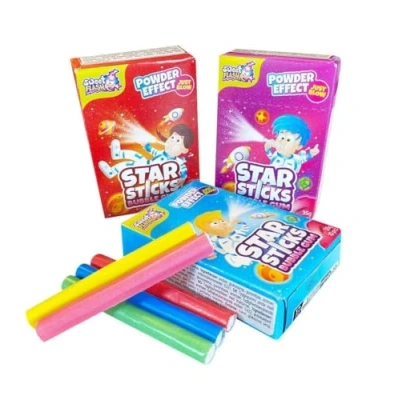Abbildung von Star Sticks Bubble Gum 3er Pack Kaugummi Stangen mit Rauch Effekt Fruchtige Kaugummis für Kindergeburtstage, Partys oder als Mitgebsel Moderne Zigaretten