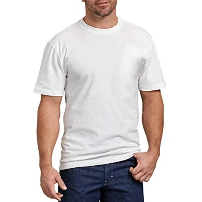 Abbildung von Dickies Herren Kurzärmeliger, Schwerer Rundhalsausschnitt Arbeits T Shirt, Weiß, X Groß