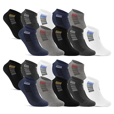 Abbildung von 8 12 20 Paar Sneaker Socken Herren Mehrfarbig Baumwolle 16735 (20 39 42)
