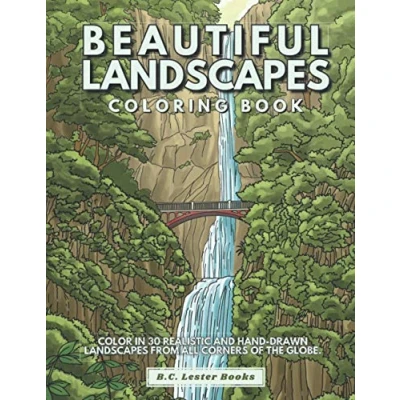 Abbildung von Beautiful Landscapes Coloring Book: Color In 30 Realistic And Tranquil Sceneries From Around The World. (Geography &amp; Travel Books)