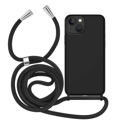 Abbildung von MyGadget Handykette für Apple iPhone 14 Plus Gummierte Handyhülle 3 Layer Struktur Schutzhülle mit Soft Inlay &amp; Hardcase Cover zum Umhängen Schwarz