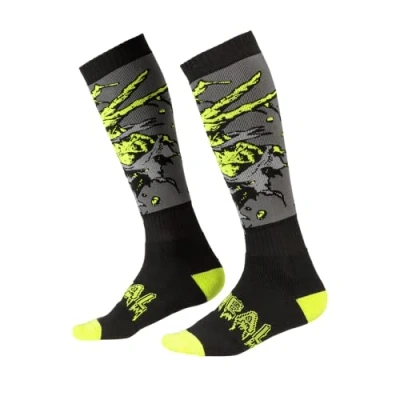 Abbildung von O&#039;NEAL Mountainbike Motocross Socken MTB Downhill Freeride Schweißabsorbierend, Verstärkter Fersen &amp; Sohlenbereich Pro MX Sock Zombie Unisex Erwachsene Schwarz Grün Einheitsgröße