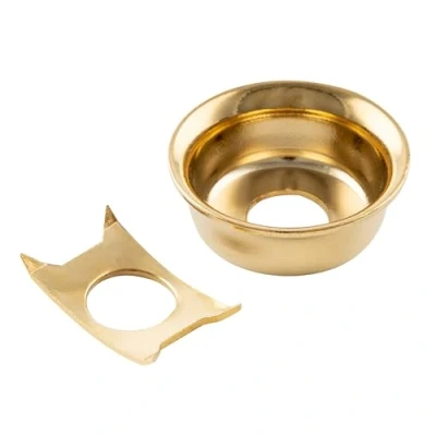 Abbildung von Musiclily Pro Traditioneller Cup T Style Klinkenbuchsenblech Jack Plate für Fender Telecaster E Gitarre, Gold
