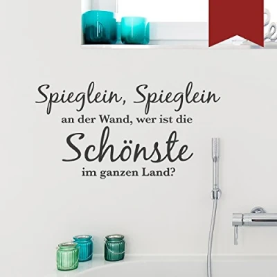 Abbildung von WANDKINGS Wandtattoo Spieglein, Spieglein an der Wand, wer ist die Schönste im ganzen Land. 50 x 26 cm dunkelrot erhältlich in 33 Farben