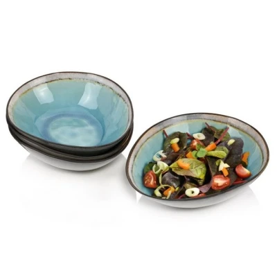 Abbildung von SÄNGER Salatschüssel Capri, Steingut, (Set, 4 tlg), mit Krakellee Effekt, Handmade, Premium Collection