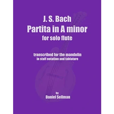 Abbildung von J.S. Bach Partita in A minor for Solo Flute: transcribed the mandolin staff notation and tablature
