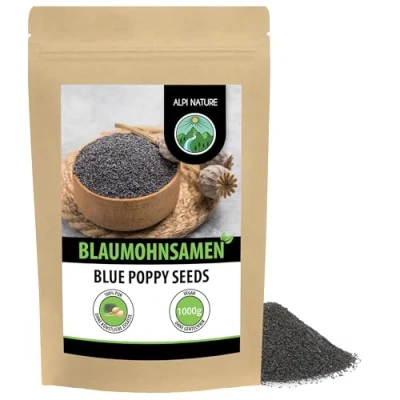 Abbildung von Blaumohn (1kg), Mohnsamen ganz, Mohn 100% natürlich, zum Backen und Kochen, frei von Zusätzen