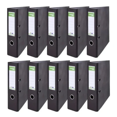 Abbildung von DONAU ECO Ordner Basic/Economy / A4 8 cm Breit 10er Pack 10 Stück/Farbe Graumelange mit Schwarz/Briefordner Büroordner Pappordner