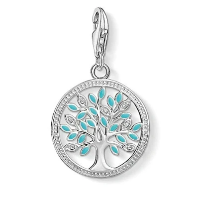 Abbildung von Thomas Sabo Damen Charm Anhänger Tree of Love Türkis 925 Sterling Silber 1469 041 17