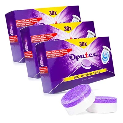 Abbildung von Oputec 90x WC Reiniger Tabs: Extra starke Reinigung von WC, Toilette &amp; Urinal (Spar Set)