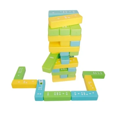Abbildung von alldoro Spiel 60065, XXL Tower &amp; Domino, 2 in 1 Wackelturm und für drinnen draußen