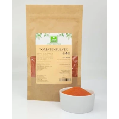 Abbildung von Tomatenpulver 250 g von der Grünen Essenz gemahlene Tomaten natürliches Konzentrat feines Pulver aus sonnengereiften und getrockneten naturbelassen (250 Gramm)