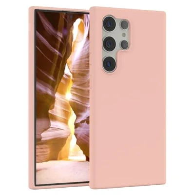 Abbildung von EAZY CASE Premium Silikon Handyhülle kompatibel mit Samsung Galaxy S24 Ultra, Slimcover Kameraschutz und Innenfutter, Silikonhülle, Schutzhülle, Bumper, Handy Case, Hülle, Softcase, Lavendel Lila