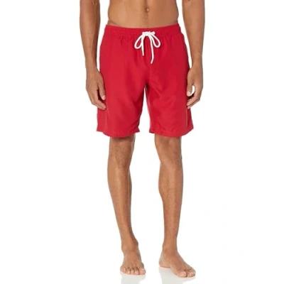Abbildung von Amazon Essentials Herren Badehose, Schnell Trocknend, 23 cm, Rot, M