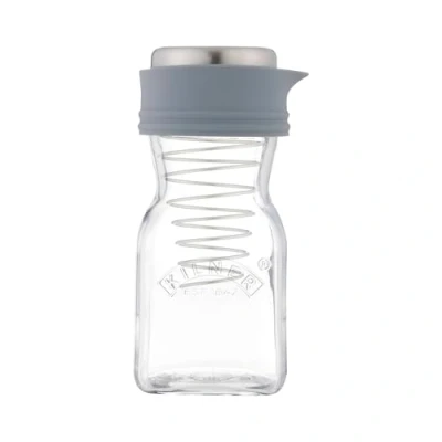 Abbildung von Kilner Salatdressing Zubereiter, zum perfekten Zubereiten, Servieren und Aufbewahren von Salatdressings, Saucen Vinaigrettes, mit Maßangaben spülmaschinenfestem, abnehmbarem Deckel