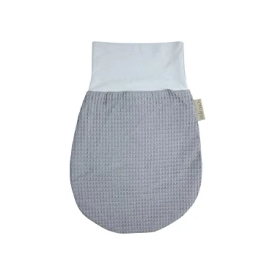Abbildung von KraftKids Strampelsack Waffel Piqué grau für den Frühling/Sommer aus Musselin Baumwolle in zwei Größen erhältlich