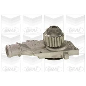 Abbildung von GRAF PA321 Wasserpumpe 20 mit Dichtung mechanisch Gusseisen 59,258 für Zahnriementrieb FORD: FIESTA 3, 2, ESCORT 4