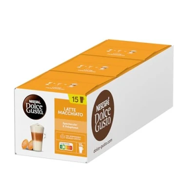 Abbildung von NESCAFÉ DOLCE GUSTO Latte Macchiato Kaffeekapseln 3er Vorratspack (3 x 15 Portionen)