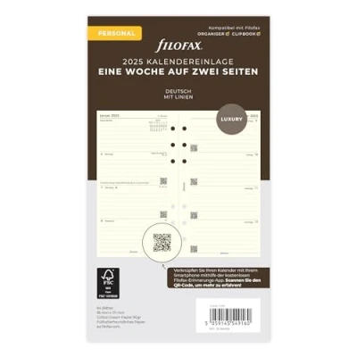 Abbildung von Filofax Personal 1 Woche auf 2 Seiten cotton cr.(deutsch)2025