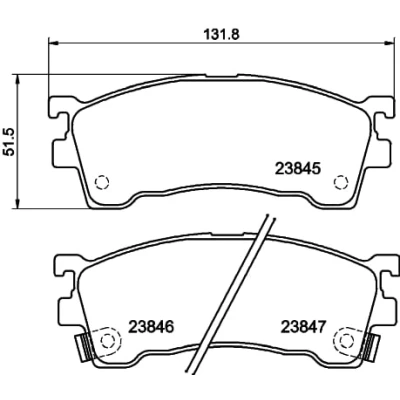 Abbildung von HELLA 8DB 355 006 621 Bremsbelagsatz mit akustischer Verschleißwarnung Zubehör MAZDA: 626 V Limousine, 323 F 6, Premacy, FORD USA: PROBE 2