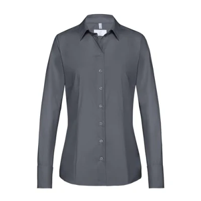 Abbildung von Greiff Größe 36 Corporate Wear Basic Damen Bluse Langarm Regular Fit Anthrazit Modell 6515
