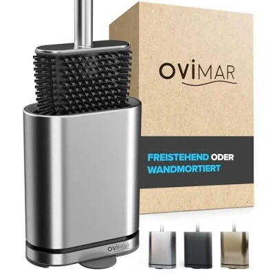 Abbildung von ovimar WC Reinigungsbürste Omofyr, (1 tlg), aus Edelstahl in Silber zur Wandmontage (optional)
