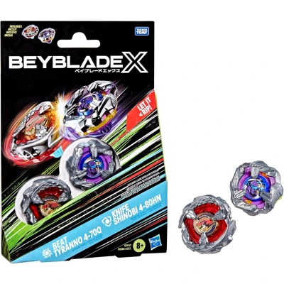 Abbildung von Hasbro Beyblade X Beat Tyranno 4 70Q &amp; Knife Shinobi 80HN Dual Pack, Set