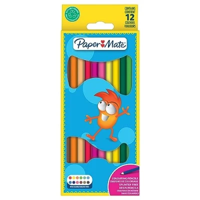Abbildung von PAPER MATE Buntstifte für Kinder bereits angespitzt farblich sortiert 12 Stück