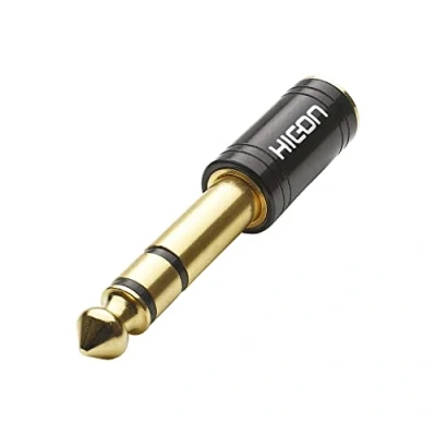 Abbildung von Hicon Audio Adapter Klinken Stecker 6,3mm Male auf Mini Klinke 3,5mm Buchse Female Stereo HI JS6JS3 MF SW
