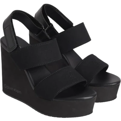 Abbildung von Calvin Klein Jeans Wedge Keilsandalette, Damen, Größe: 40, Triple black Schuhe