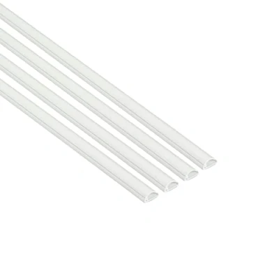 Abbildung von D Line 1D1608W/4 Micro Kabelkanal Selbstklebender, Halbrunde Kabelführungen, Kabelleiste 4x 16mm (B) x 8mm (H) 1 Meter Längen Weiß