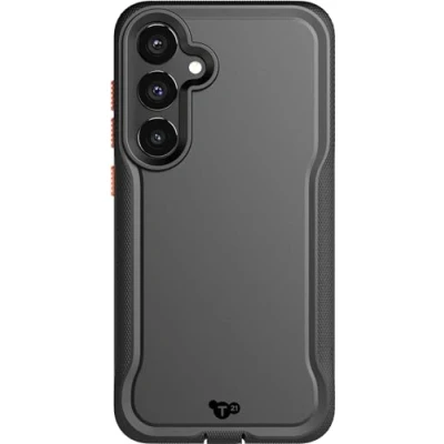 Abbildung von tech21 Evo Pro Schutzhülle für Samsung S24+, 6 m, militärischer sturzsicherer Schutz, Hülle Galaxy S24+ mit verbessertem Kameraschutz, 2 Schlüsselbänder Haltbarkeit und Sicherheit, Schwarz