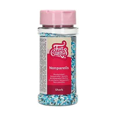 Abbildung von FunCakes Nonpareils Hai Mix: Kuchenstreusel, großartiger Geschmack, perfekt zum Dekorieren von Kuchen. 80 g.