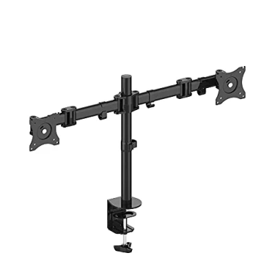 Abbildung von conecto,Monitor Halterung für Zwei Bildschirme bis 27 Zoll,neigbar (+ 45),schwenkbar 180),drehbar (360),höhenverstellbar,VESA 100,Traglast: 8,0 Kg,schwarz,SA CC50284 V2,für 2 Monitore