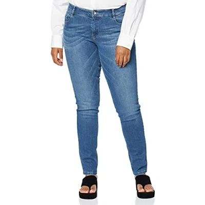 Abbildung von Atelier GARDEUR Damen ZURI90 Slim Jeans, Blau (Dark Stone 168), 38(Herstellergröße:38L)