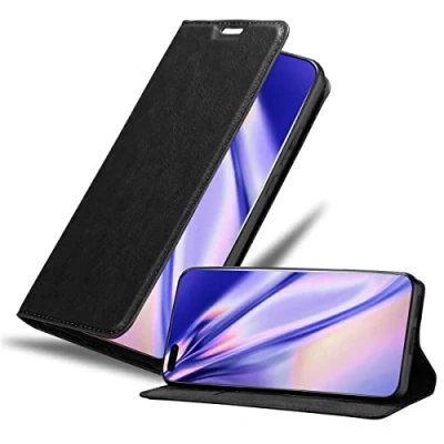Abbildung von Cadorabo Hülle kompatibel mit Huawei P40 PRO / PRO+ aus Kunst Leder Flip Klappbare Stoßfeste Magnetische [Standfunktion] [Kartenfächern] Cover für Tasche in Schwarz