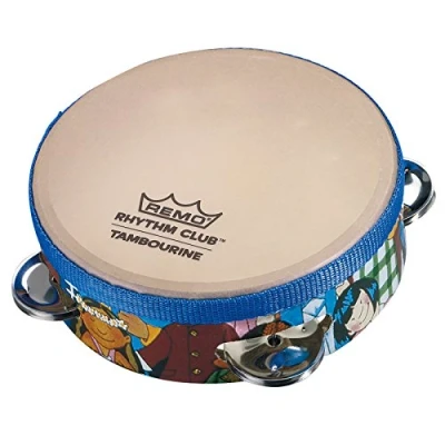 Abbildung von Remo RH 2106 00 Rhythm Club Tambourin Drm. 6.5 Zoll Höhe 1.75 Zoll, Renaissance Fell fest vorgestimmt, 4 Schellen, für Kinder ab 3 Jahren