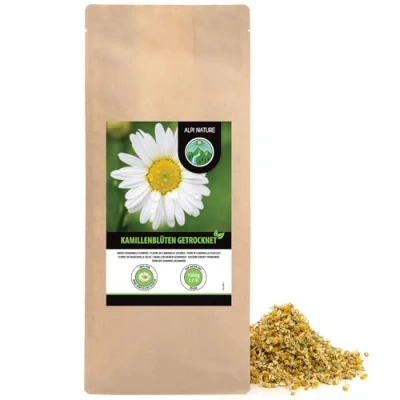 Abbildung von Kamillenblüten (1kg), Loser Kamillentee, Premium Qualität nur Blüten, Kamillen Tee ganze schonend getrocknet, 100% rein und naturbelassen, Kamille