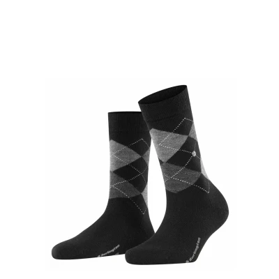 Abbildung von Burlington Marylebone Rautenmuster Onesize Socken, Damen, Größe: 36 41, Schwarz