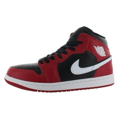 Abbildung von Jordan AIR 1 MID Sneaker high, Herren, Größe: 42, Black/white/gym red Leder/synthetik