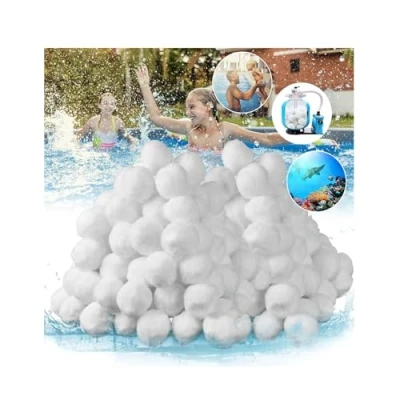Abbildung von VAZILLIO Filterballs 1500g Pool Filterbälle ersetzen 54kg Filtersand für sandfilteranlagen, Schwimmbad, Filterpumpe, Aquarium Sandfilter